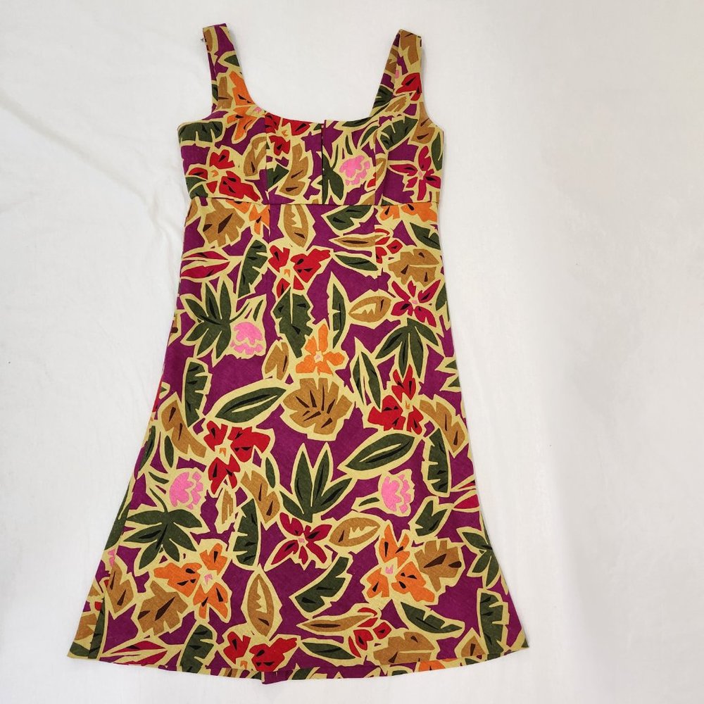 Vintage TALBOTS Fairy Cottagecore Tropical Multicolor Babydoll Dress Size 10. - Picture 6 of 16